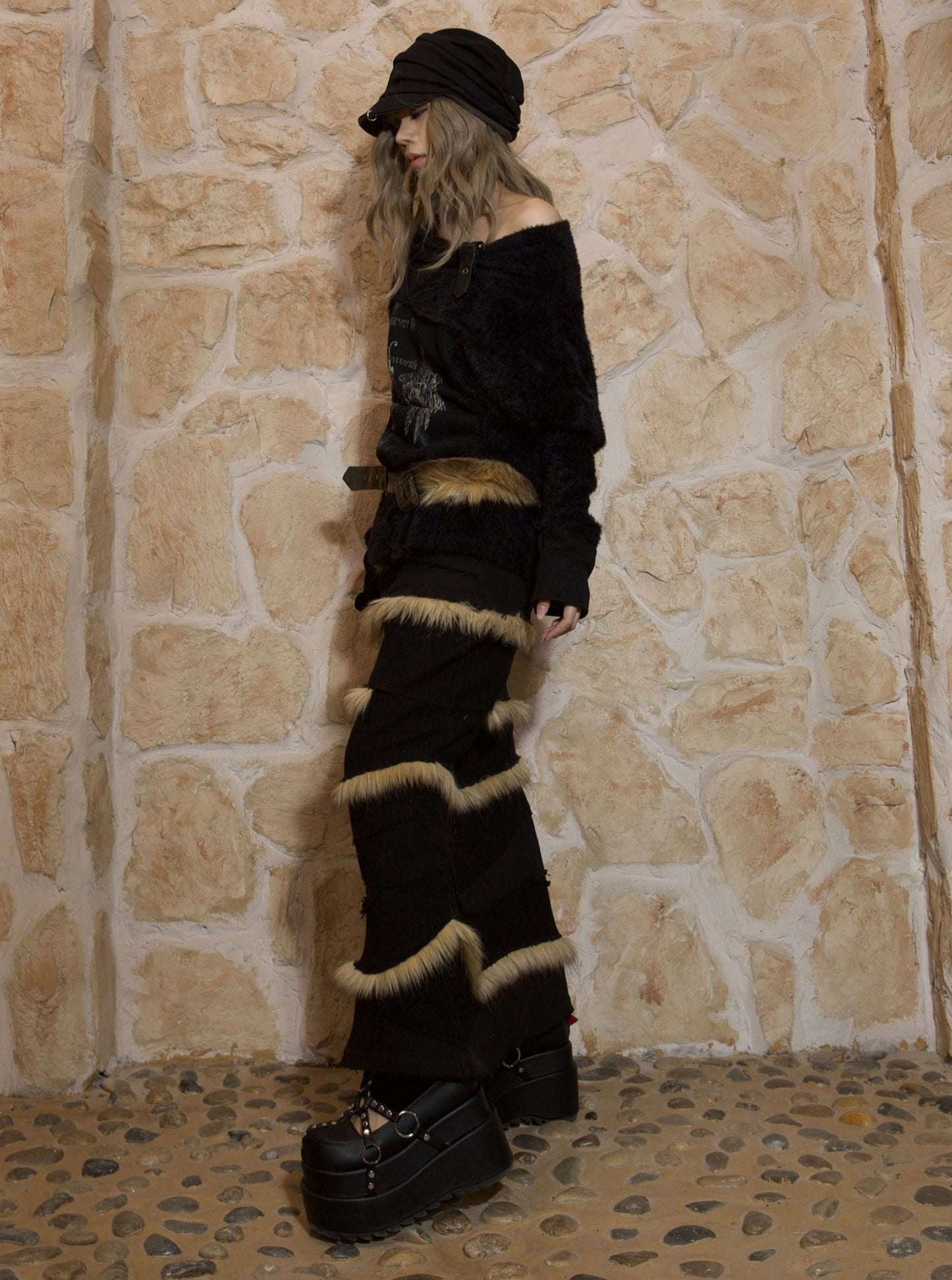 original fur maxi skirt