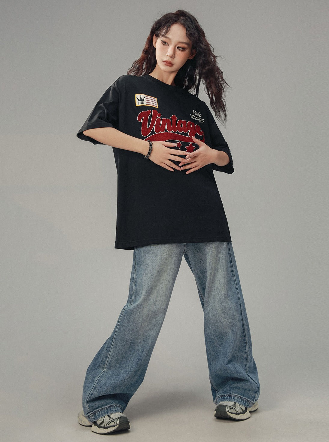 American Retro Drape Jeans Straight Pants