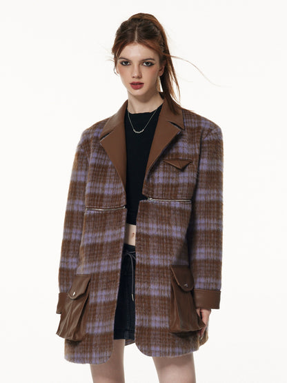 2 Stil -Tweed Plaidjacke