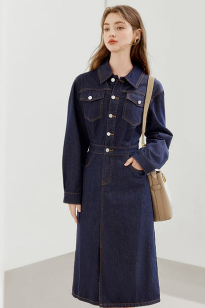 Vintage Waist Denim Dress