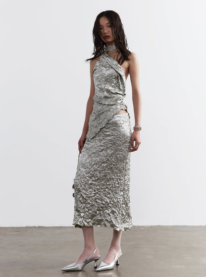 Pressed Textured Two-Piece Dress