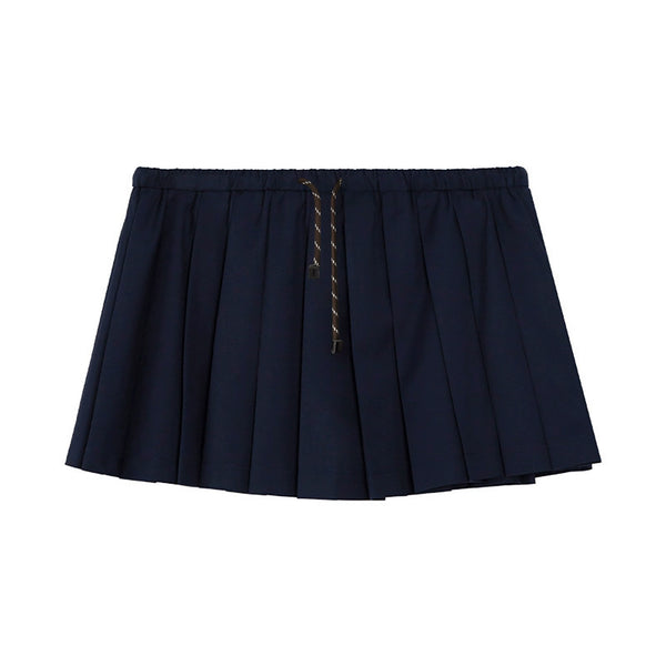 Drawstring Pleated Skirt