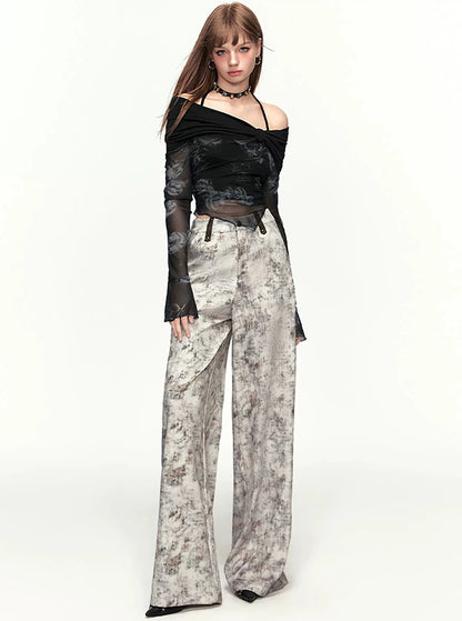 Retro Tie-Dye Printed Long Pants