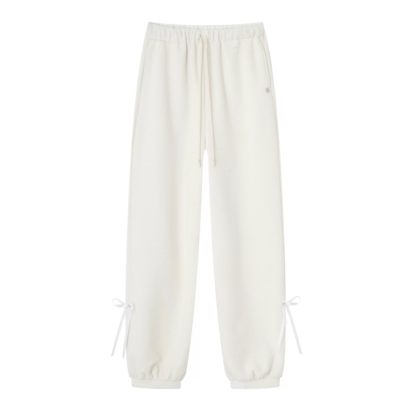 Velvet-Feel Cuffed Lantern Casual Pants