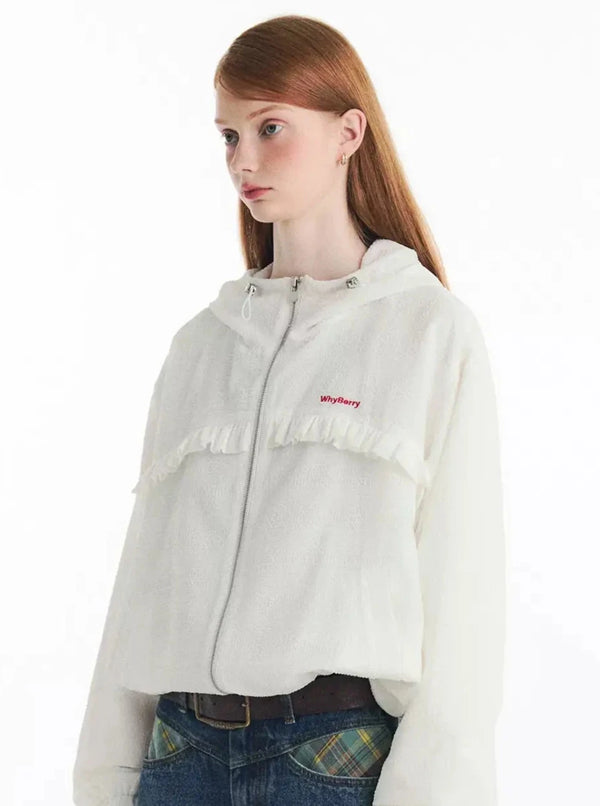 Frosted Berry Loose White Jacket