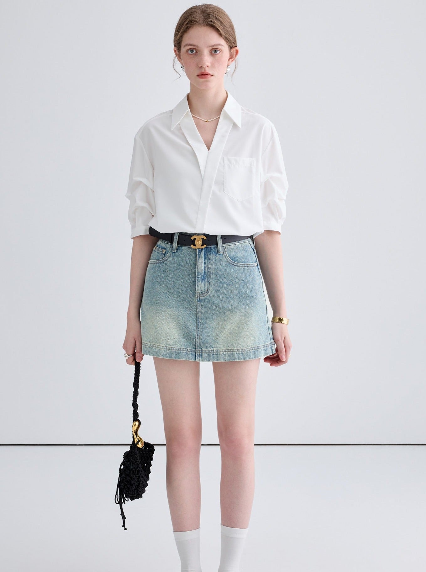 Retro Temperament Denim Skirt