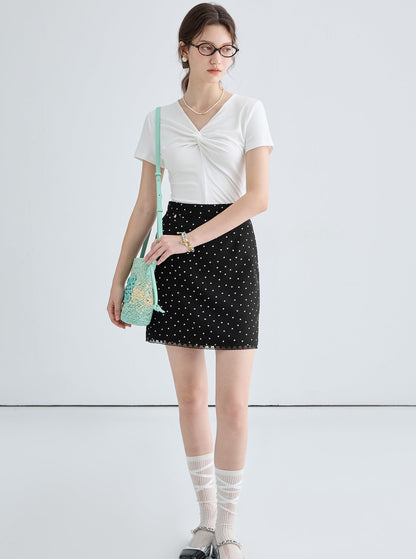 Sweet Peach Polka Dot Skirt