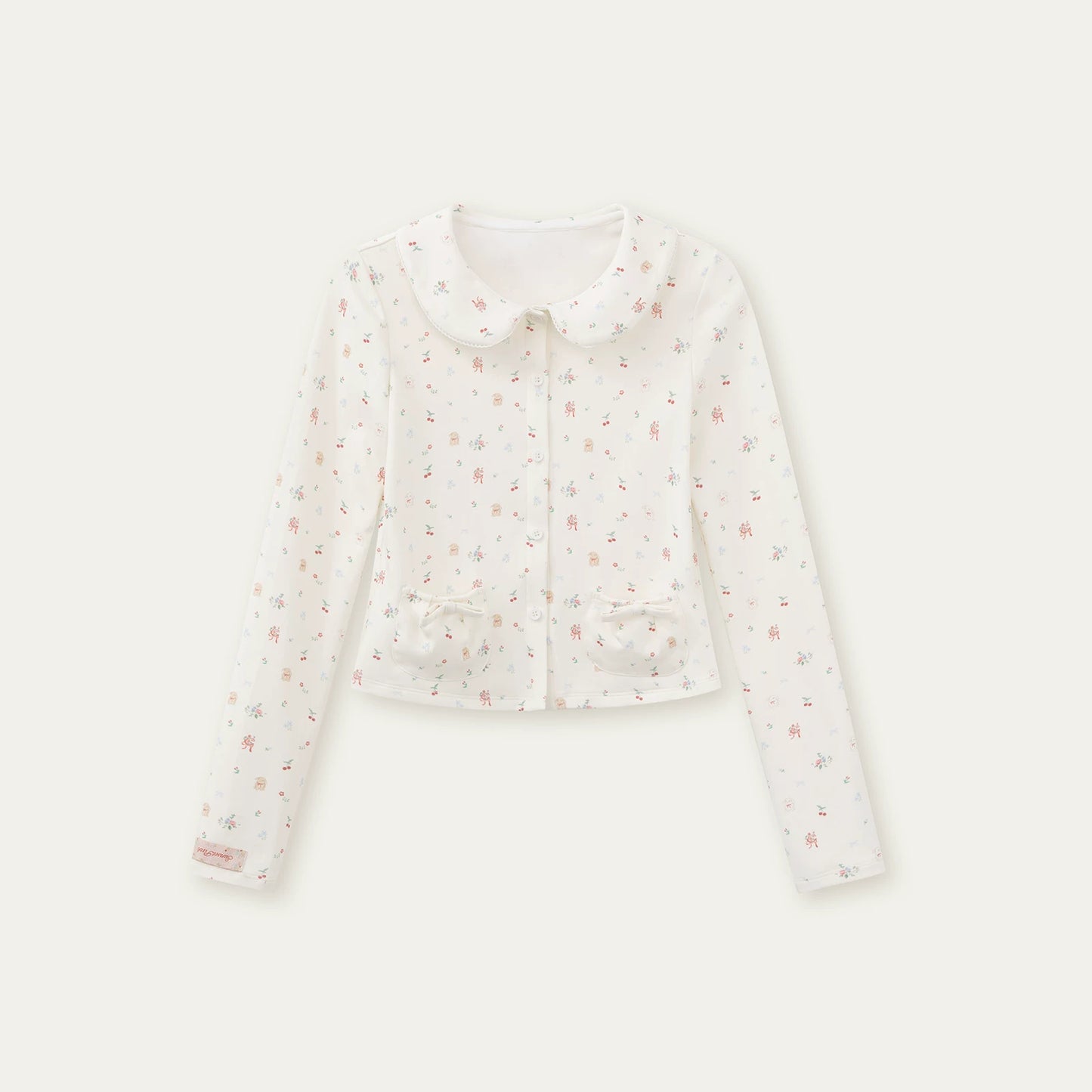 Printed Doll Collar Blouse Set-Up