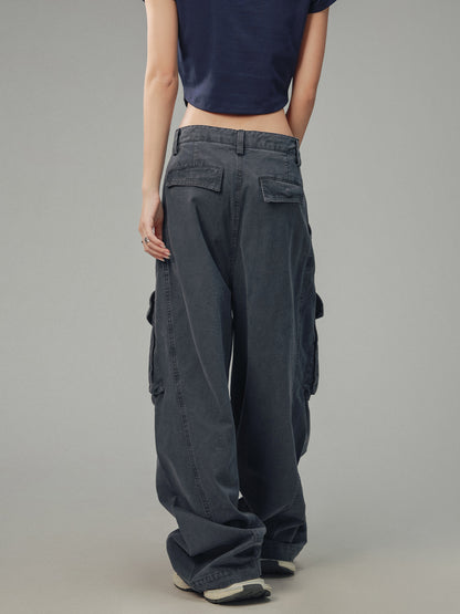 Casual Straight Leg Pocket Cargo Pants