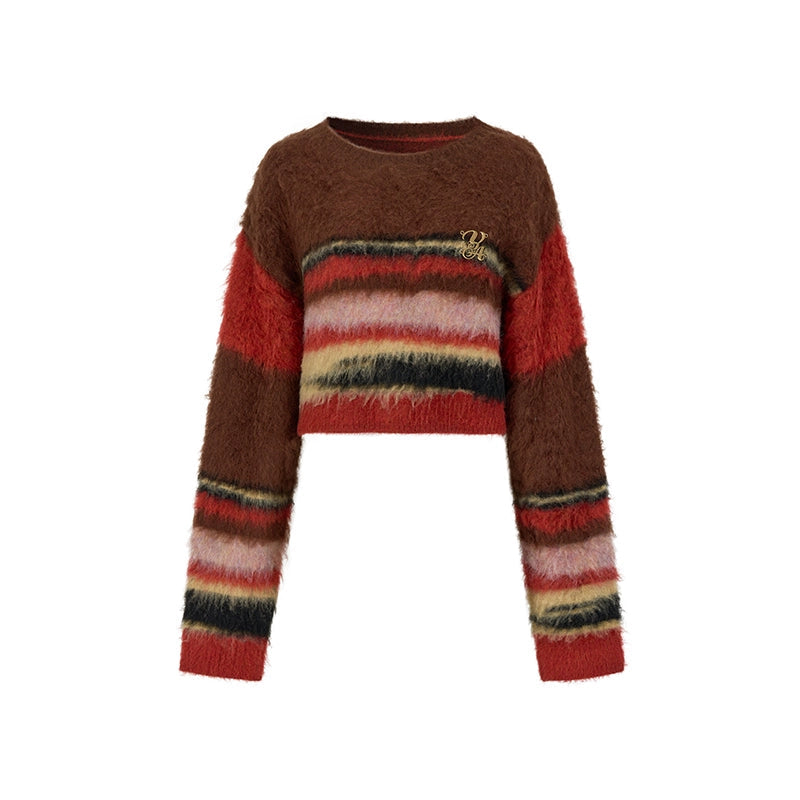 Brushed Color Bar Pullover Sweater