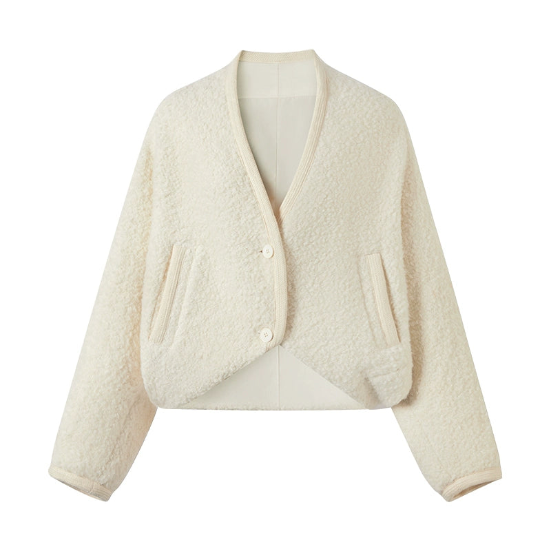 Vintage Lazy V-Neck Hoop Jacket