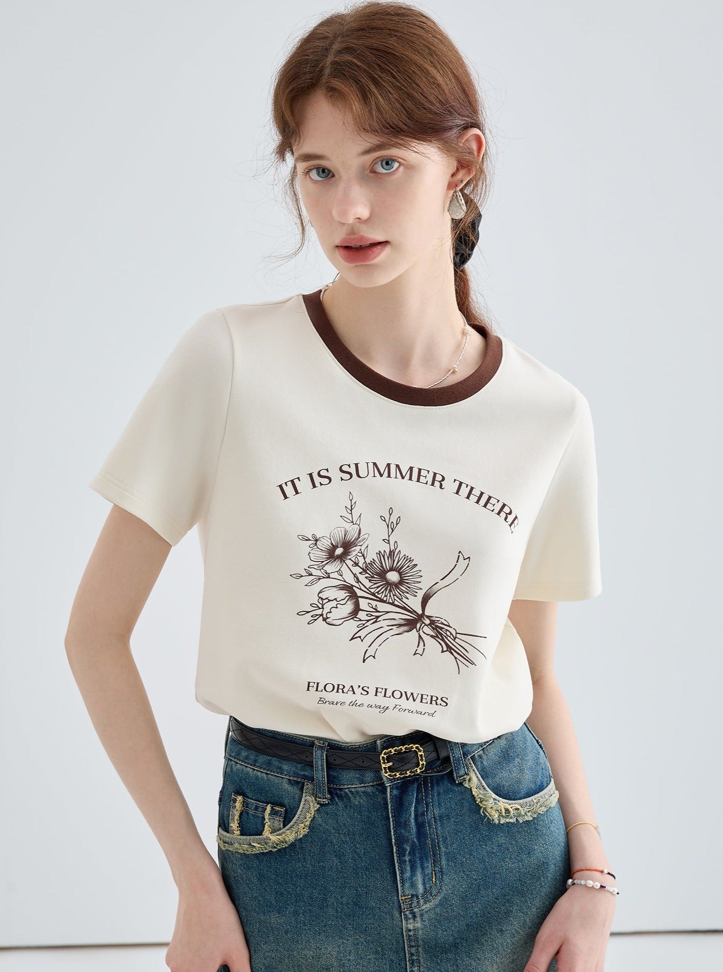 Vintage Print Crew Neck T-Shirt