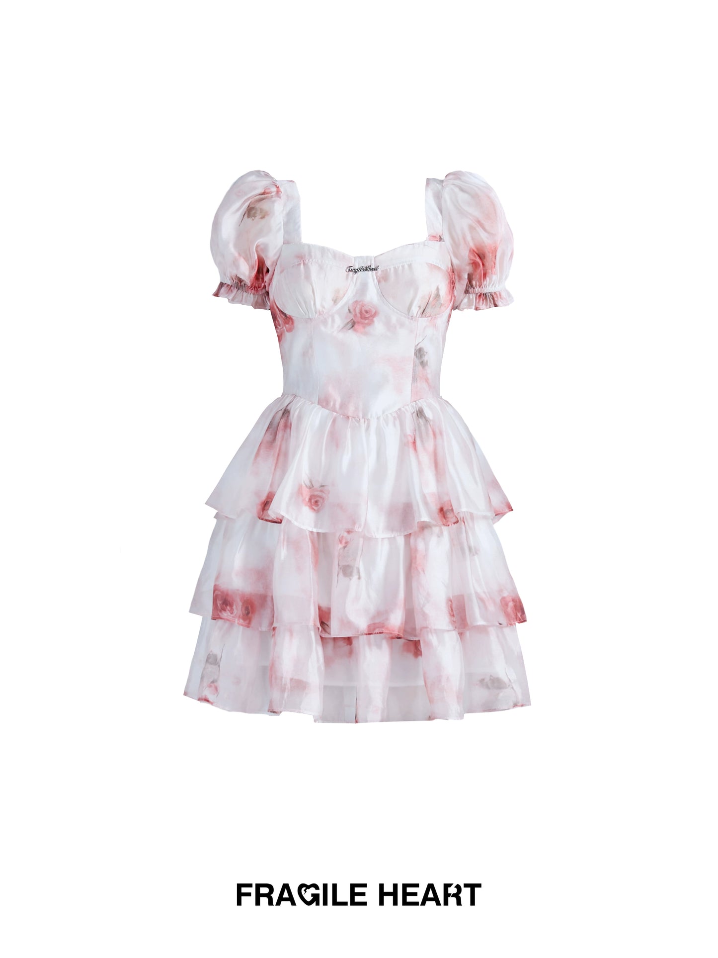 Rose princess puff sleeve dress