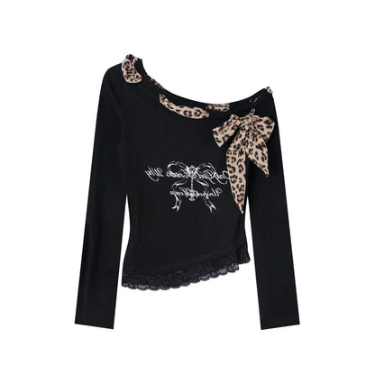 Leopard Off-Shoulder Crop Top