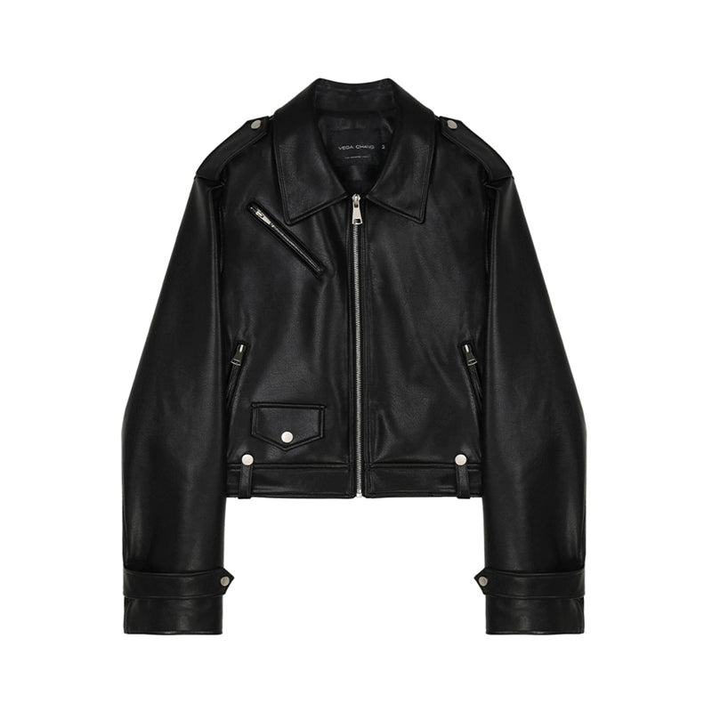 British style motorcycle leather jacket