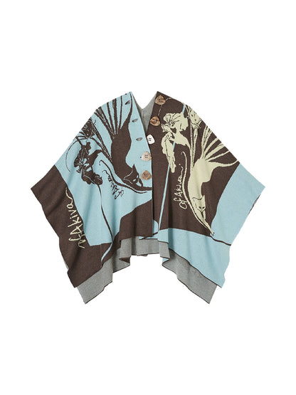 Purple Gold Hand-Painted Knitted Set-Up