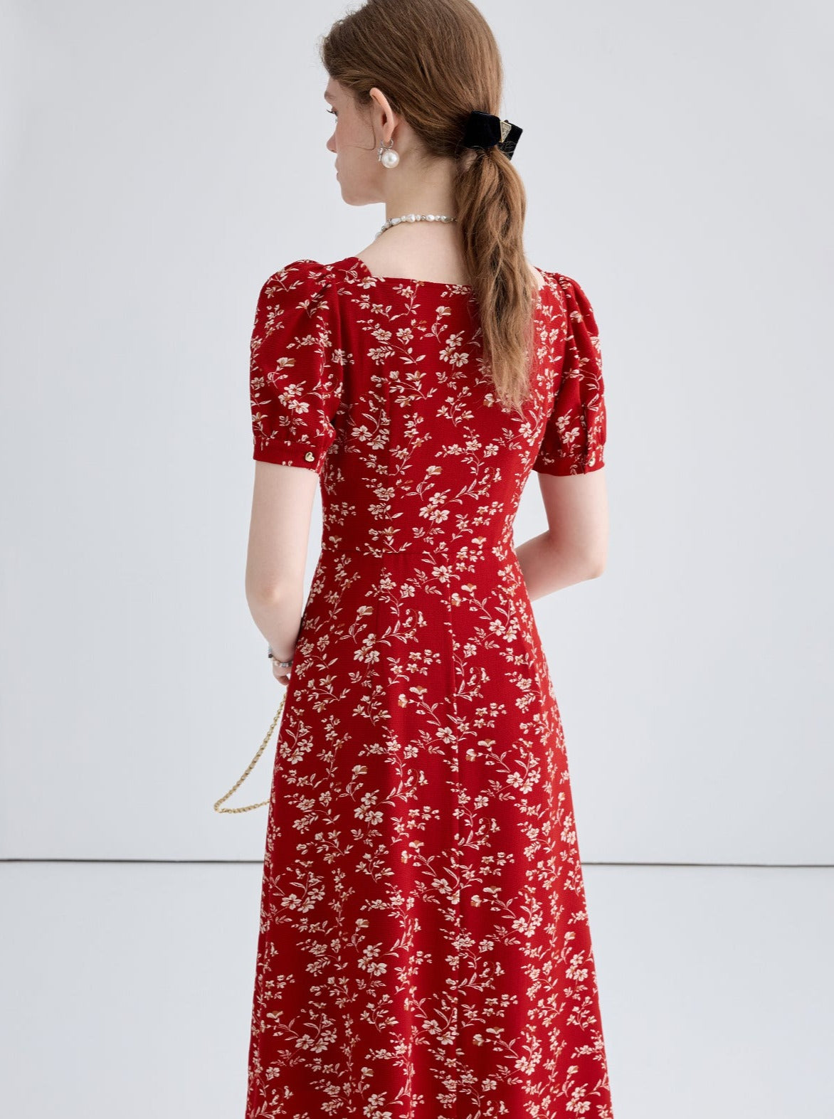 French Niche Floral Long Dress