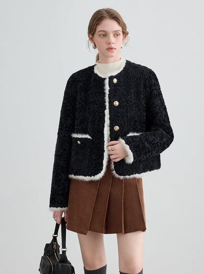 Fleece Warm Fur Integrated Short Jacket