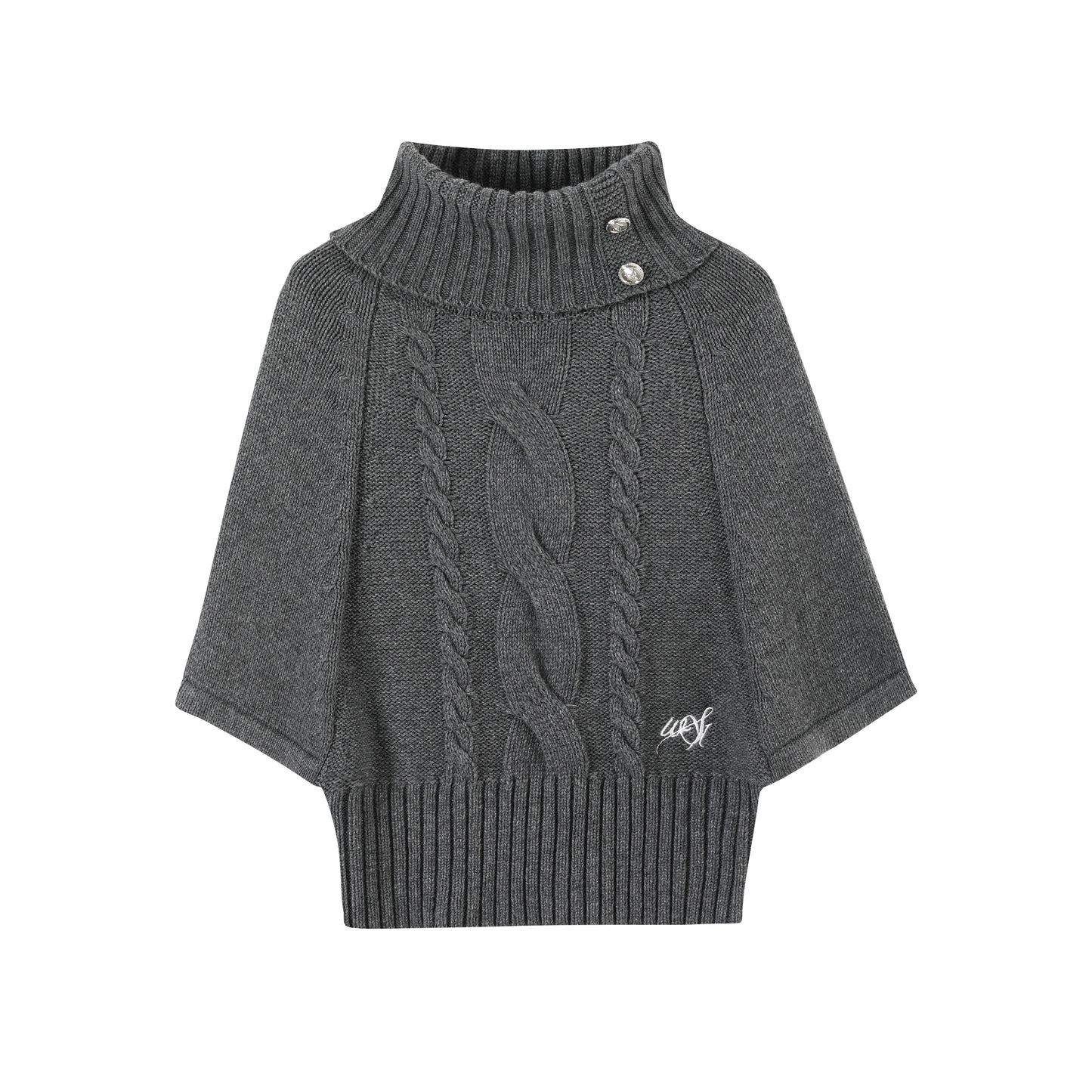 Silver Button Knitwear Dress Set-Up