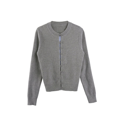 Fashionable Crew Neck Cardigan Sweater