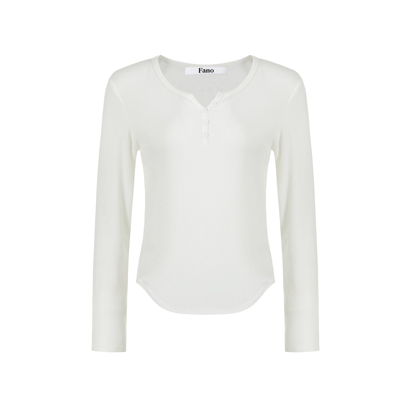 Button-Embellished Crew Neck Top