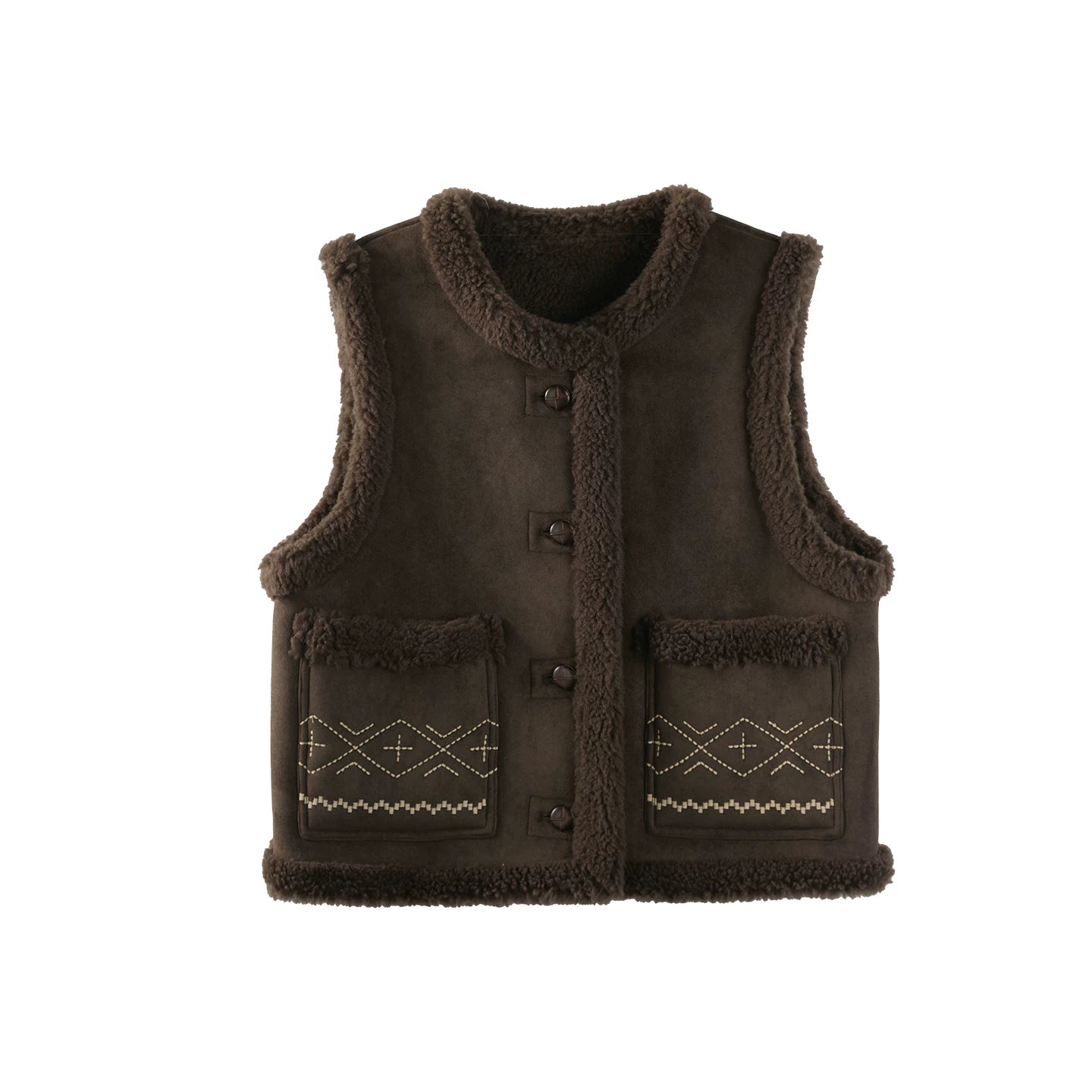 Retro Suede Embroidered Wool Jacket