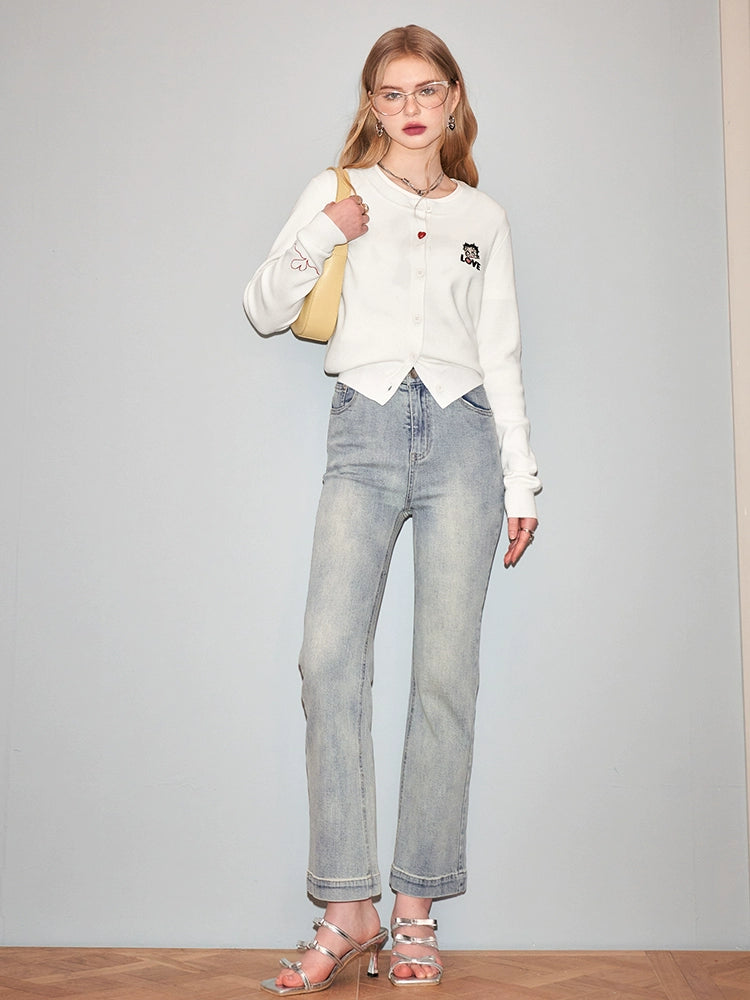 Vintage High-Rise Cropped Jeans Pants