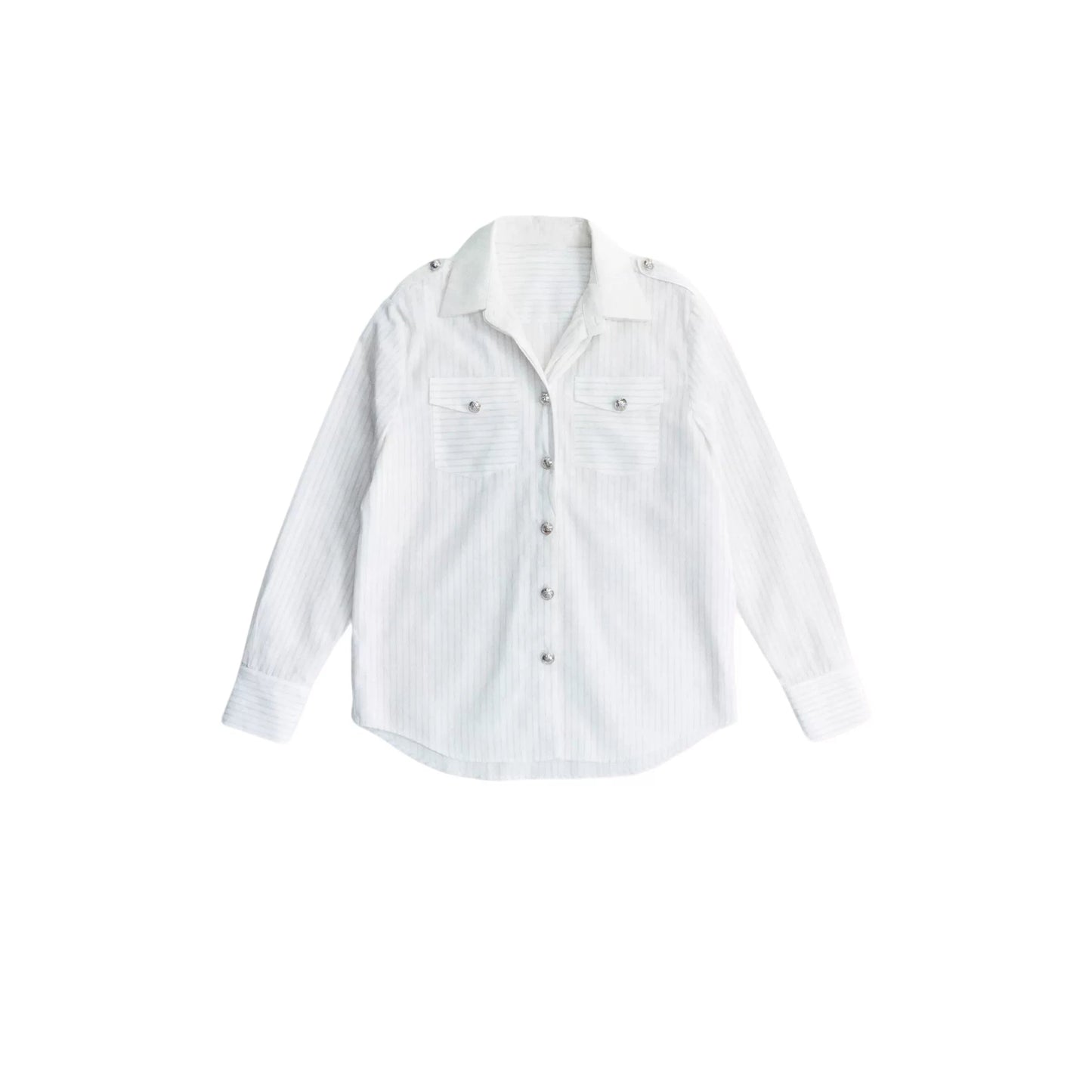 Striped Elegance Shirt Skirt Set-Up