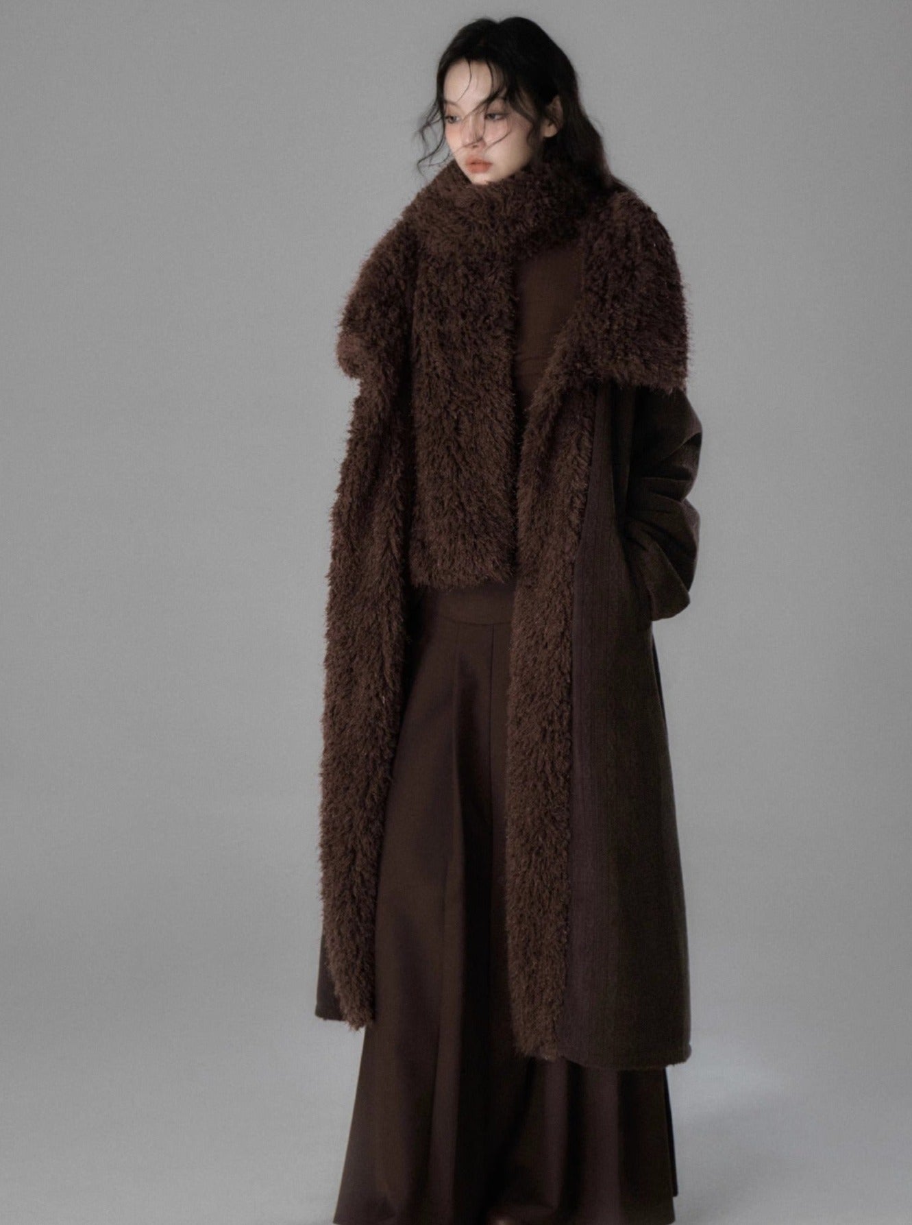 Mid-length velvet thickened corduroy cotton coat