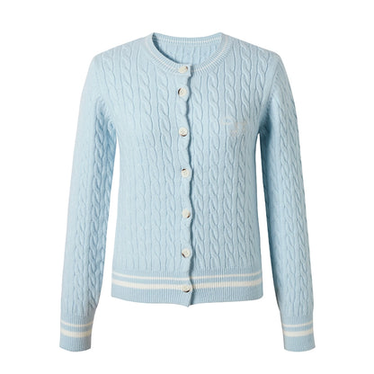 Preppy Slim Cable Knit Jacket