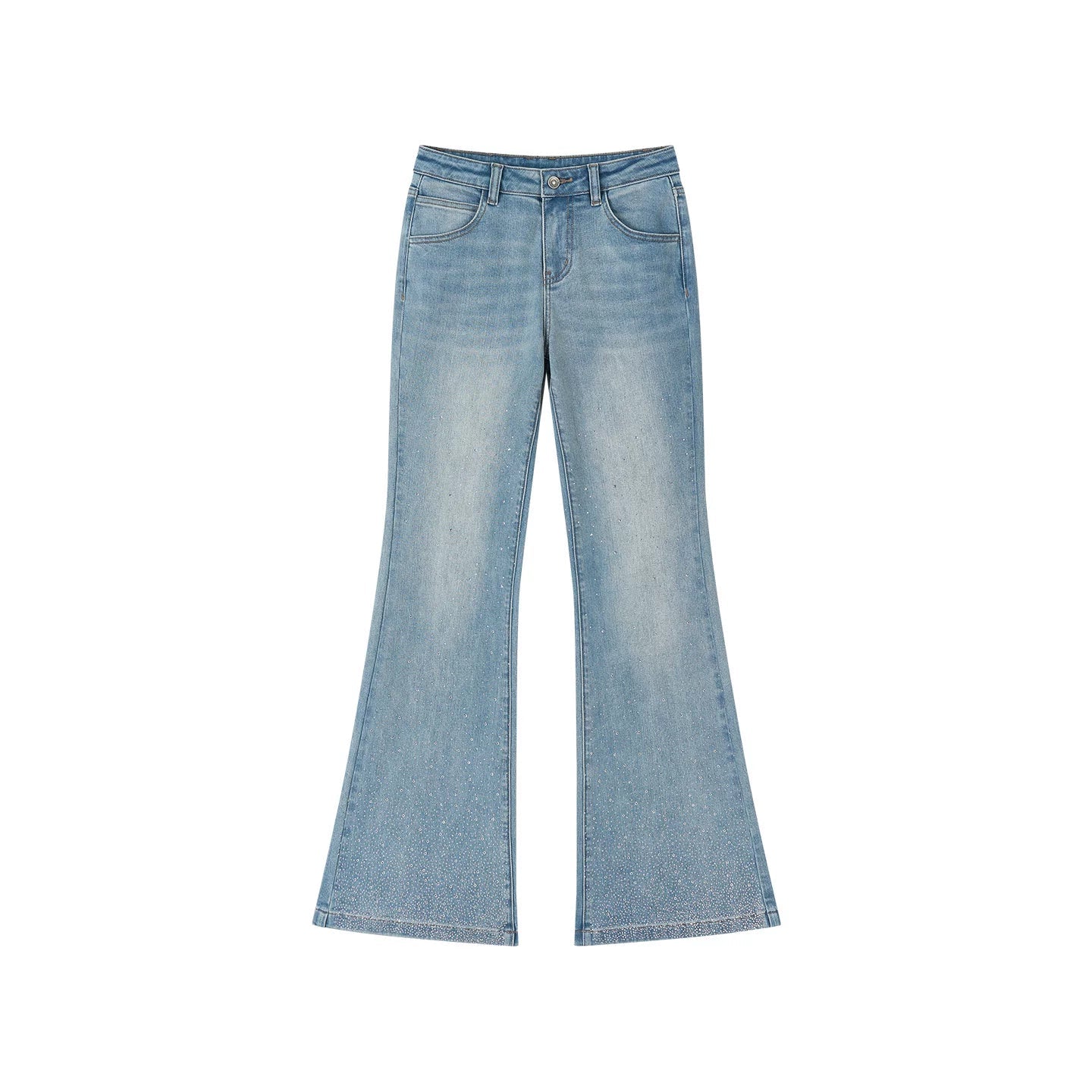 Retro-Jeans mit Strass und ausgestelltem Bein