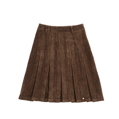 Reversible Suede Pleated Skirt