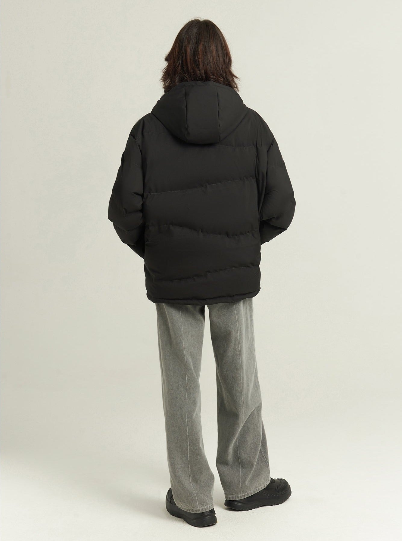 Basic LOGO hooded thick coat