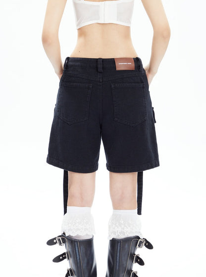 Hollow Short T-shirt Denim Capris Set-up