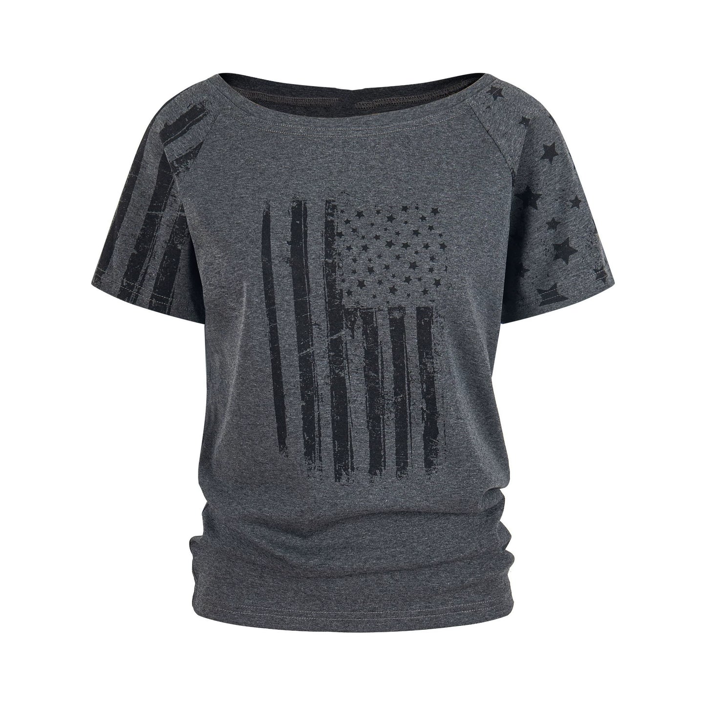 Retro Printed One-Shoulder Top