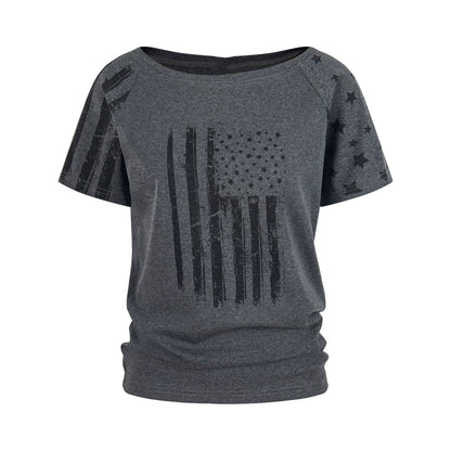 Retro Printed One-Shoulder Top