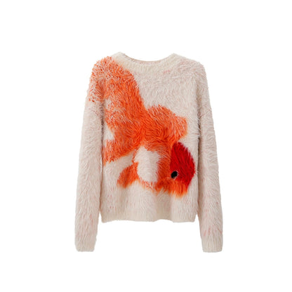 Goldfisch -Imitation Nerzfell loser Pullover