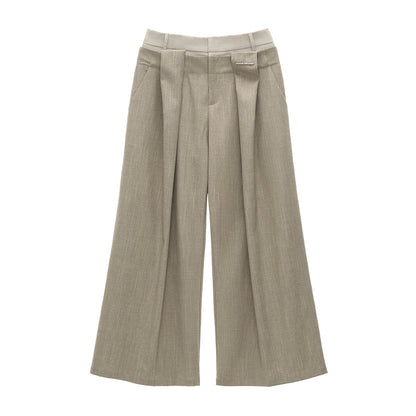 Double Waisted Plaid Straight Pants