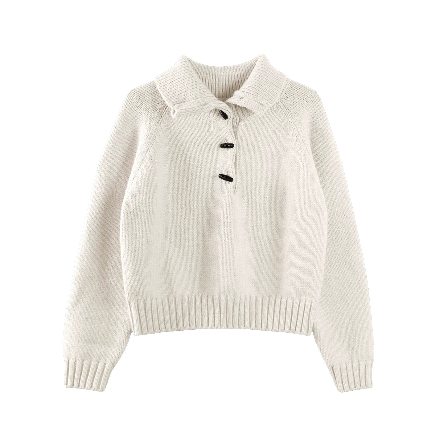 Light Bean Green Toggle Sweater