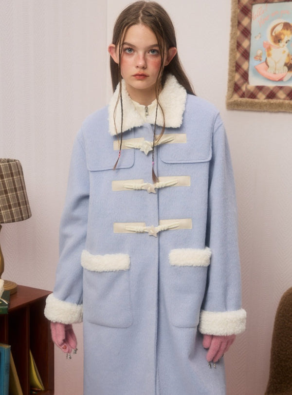 Horn Button Tweed Thick Coat