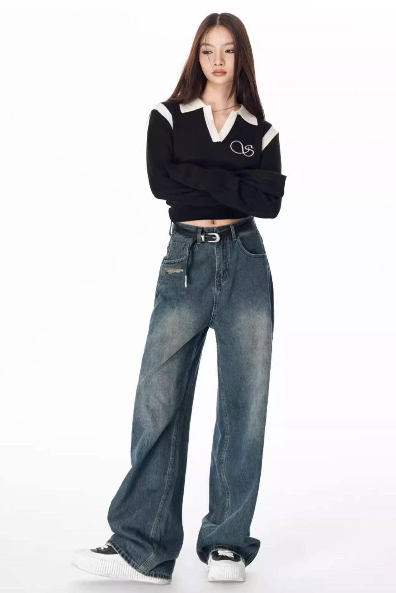 Distressed Non-Stretch Vintage Jeans