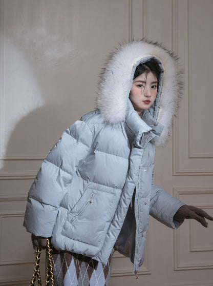 Fur collar down jacket