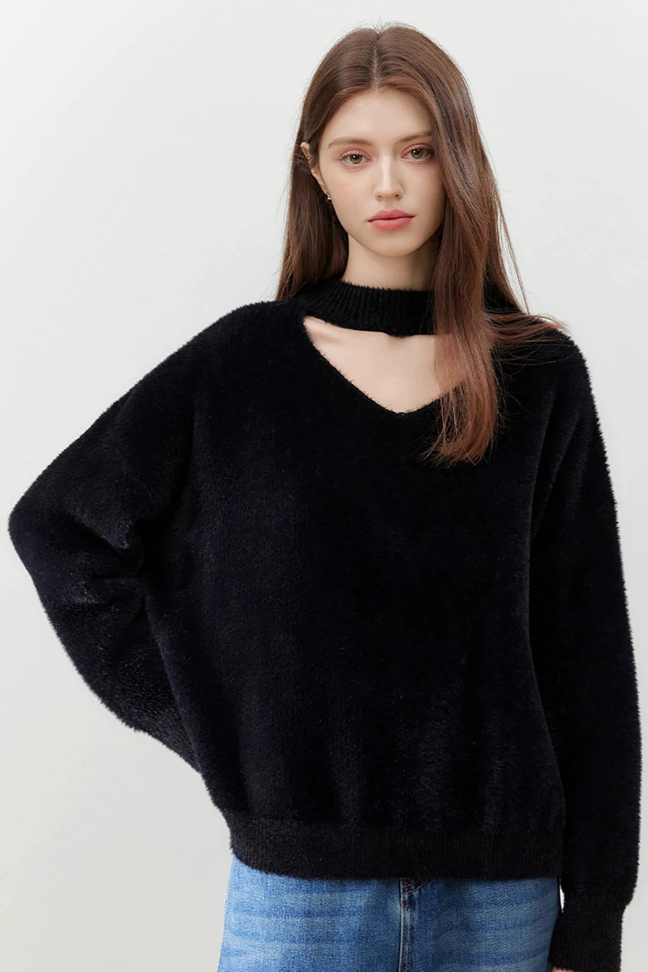 French Elegant Waxy Knitwear Top