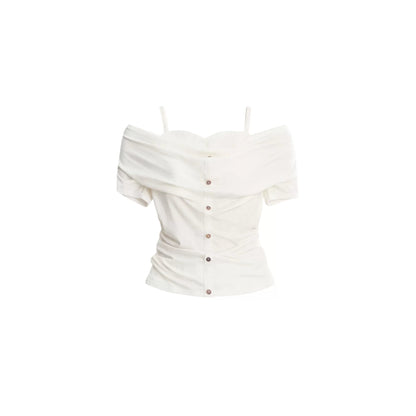 Lyocell Jacquard One-Shoulder Top Set-Up