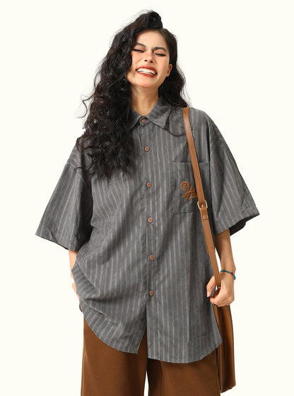 Vintage Dark Gray Cargo Shirt