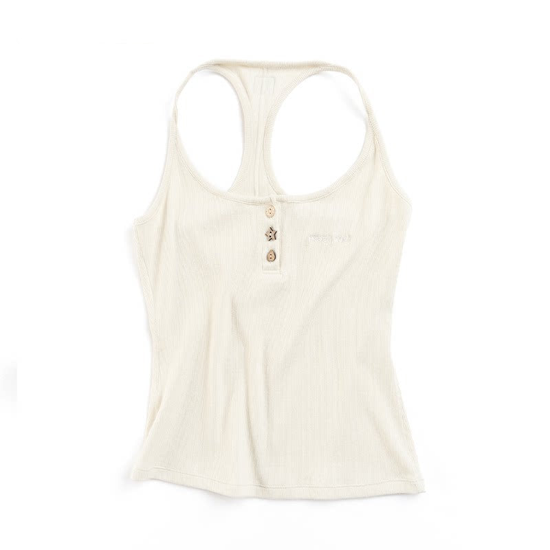 Retro U-Neck Slim-Fit Top