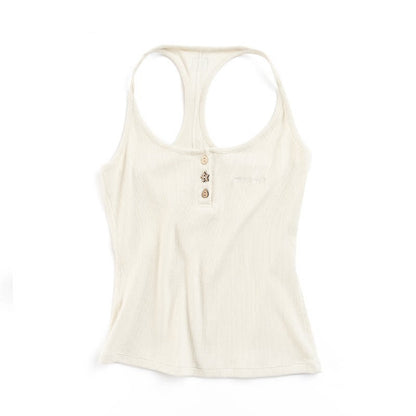 Retro U-Neck Slim-Fit Top