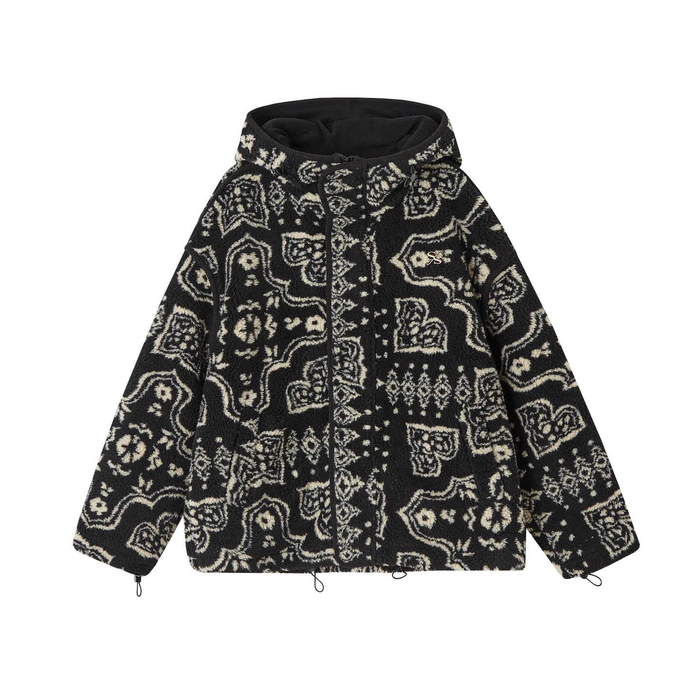 Jacquard Fleece Hooded Jacket