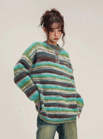 American Vintage Striped Sweater Knit Top