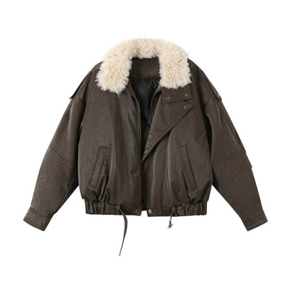 Fur Collar Cotton Coat Set-Up